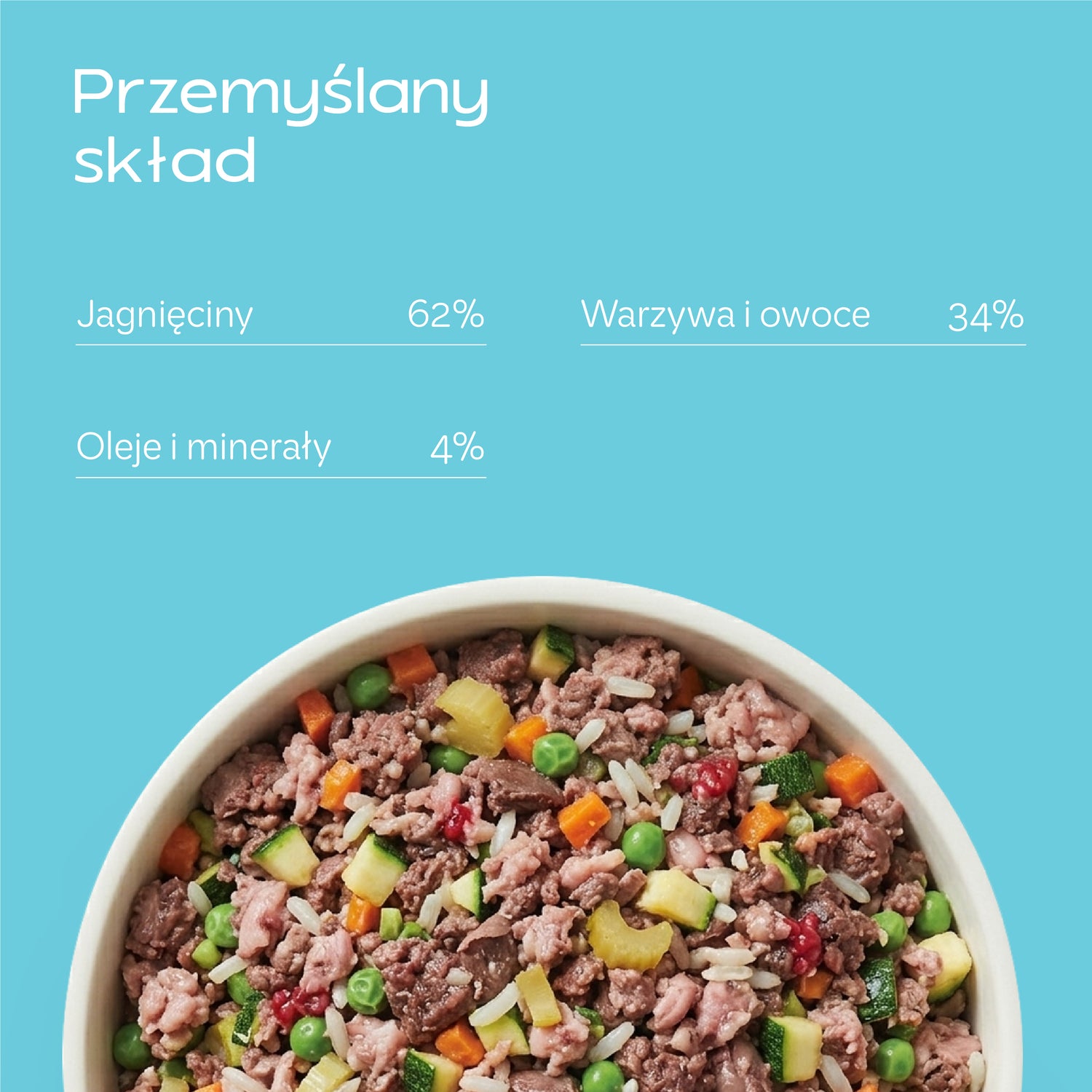 ADULT TENDER LAMB - jagnięcina z warzywami i malinami