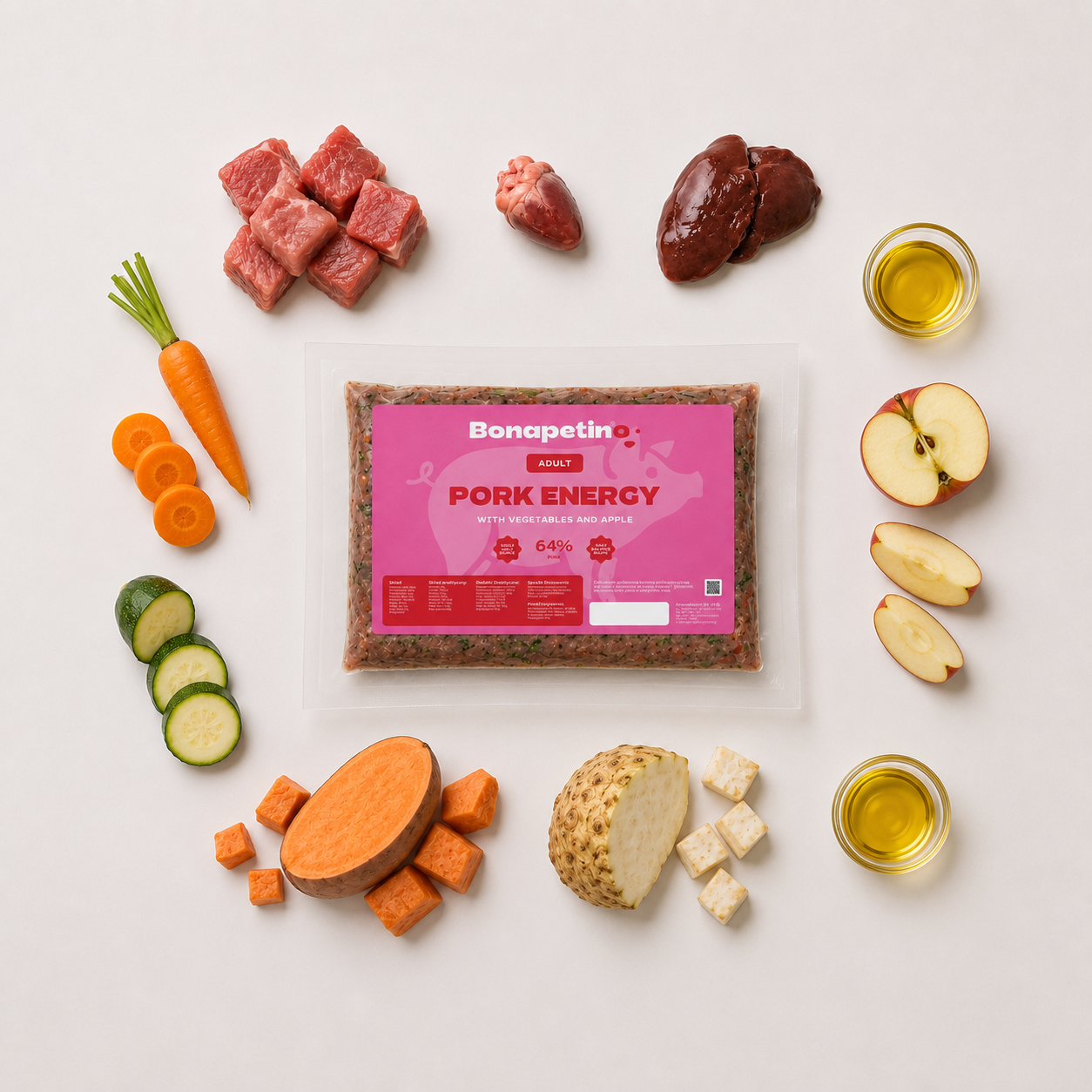 ADULT PORK ENERGY - wieprzowina z warzywami i jabłkiem