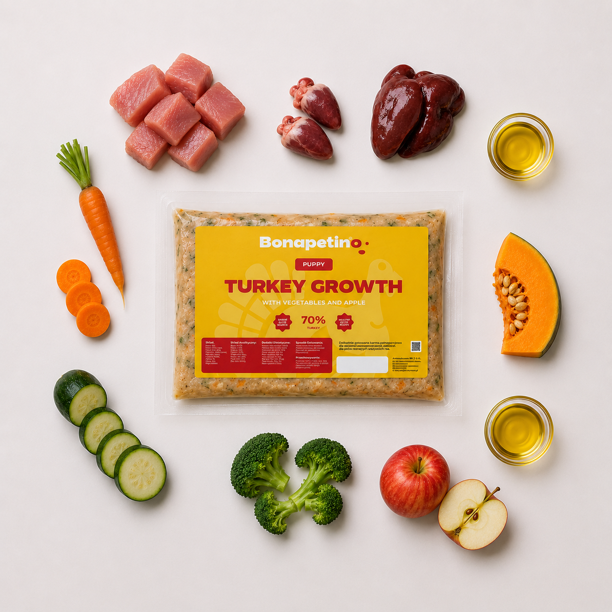 PUPPY TURKEY GROWTH - indyk z warzywami i jabłkiem